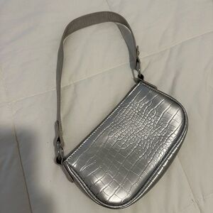 Silver croc purse